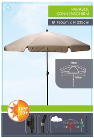 Parasol ogrodowy, Ø 185 cm