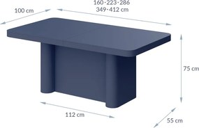 Pastelowy stół Portofino Hubertus rozkładany do 412 cm