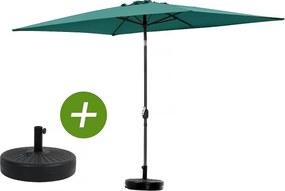 Parasol ogrodowy "Sol 2" - Prostokąt - 2 x 3 m - Zielony + płyty obciążające w zestawie