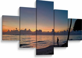 Obraz kobiety na plaży (125x70 cm)