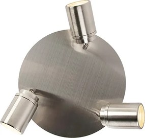 Nowoczesny reflektor łazienkowy stalowy 3-światłowy IP44 - Ducha