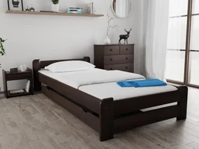Łóżko Emily 120 x 200 cm, orzech Stelaż: Ze stelażem listwowym rolowanym, Materac: Materac Deluxe 10 cm