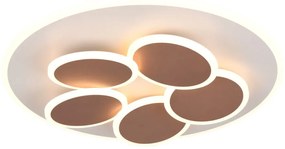 Biało-brązowa lampa sufitowa LED ze zdalnym sterowaniem i ściemniaczem Mandala – Trio