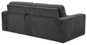 Ciemnoszara sztruksowa rozkładana sofa 195 cm Nona – Makamii