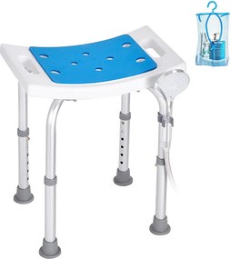 Krzesło Prysznicowe SucceBuy Regulowane Krzesło Prysznicowe, Wyściełany Stołek do Kąpieli, Udźwig 350 Funtów
