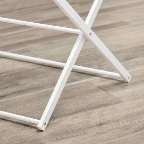 HOMCOM Suszarka do prania składana 8-poziomowa suszarka na pranie metal tworzywo sztuczne biały