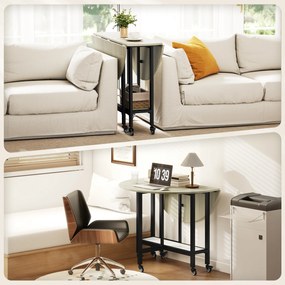 HOMCOM Składany stół, stół z funkcją składania i otwartą półką, mobilny stół kuchenny do jadalni, małych przestrzeni, naturalny | Aosom PL