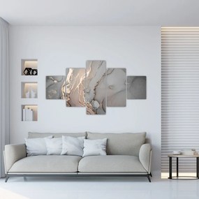 Obraz - Szaro - złoty marmur (125x70 cm)