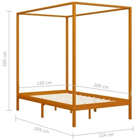 Miodowo brązowe minimalistyczne łóżko 120x200cm - Calma