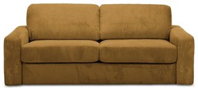 Musztardowa sztruksowa rozkładana sofa 195 cm Nona – Makamii