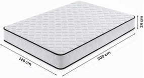 Materac sprężynowy z pokrowcem 140x200 cm  D8-L71