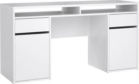 Biurko w połysku z kontenerkami Function Plus 149 cm biały