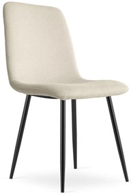 Zestaw jadalniany 1 + 4, stół CITY 110x75 cm dąb artisan + kremowe krzesło jadalniane RIFT z czarnymi nogami