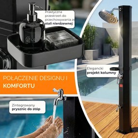 Prysznic solarny z pokrywą HAVANA, 35 l, czarny Casaria