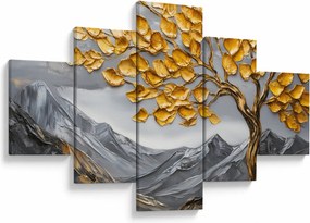 Obraz – Drzewo ze złotymi liśćmi (125x70 cm)