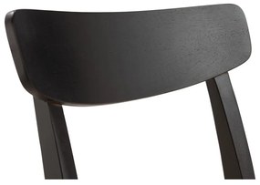 Czarne krzesła zestaw 2 szt. z litego drewna kauczukowego Biel – MOME