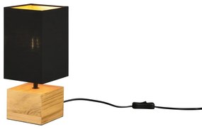 Czarno-naturalna lampa stołowa z tekstylnym kloszem (wysokość 30 cm) Woody – Trio