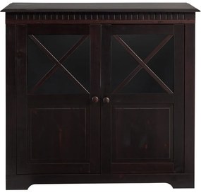Ciemnobrązowa witryna z litego drewna sosnowego 95x35 cm Lisa – Støraa
