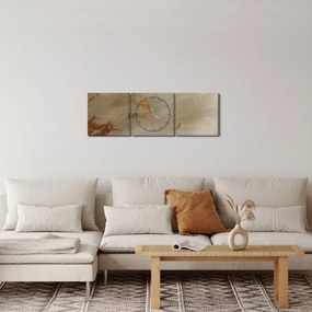 Obraz - Teksturowana abstrakcja (z zegarem) (90x30 cm)