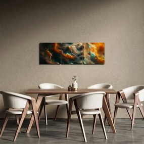 Obraz - Twarz w kosmosie (z zegarem) (90x30 cm)