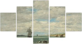 Obraz - Eugène Boudin, Coast of Brittany, reprodukcje (125x70 cm)