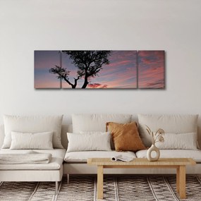 Obraz - Drzewo i czerwonawe odcienie (170x50 cm)