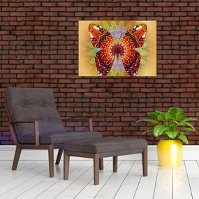 Obraz na szkle - Etno motyl (70x50 cm)