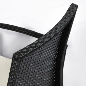 Outsunny komplet wypoczynkowy z technorattanu 7 elementów z poduszkami kolor czarny