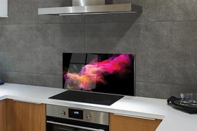 Panel szklany do Kuchni Różowa Geometria Fraktalna