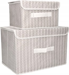 Organizery tekstylne 38x25x23 cm + 26x20x16cm komplet 2 sztuk z pokrywami