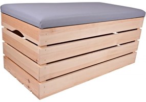 Pufa kufer skrzynia drewniana sosnowa siedzisko 80cm naturalna