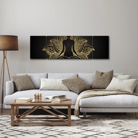 Obraz sylwetki w kwiecie lotosu (170x50 cm)