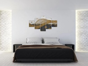 Obraz - Złote piórka (125x70 cm)