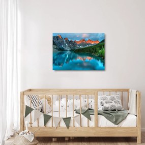 Obraz na szkle turkusowego jeziora (70x50 cm)