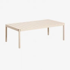 Prostokątny Stolik Kawowy Ogrodowy 110x60 Cm Z Aluminium Boleni Kremowa Tapioca - Sklum