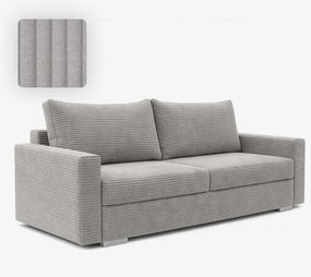 Sofa z Funkcją Spania DRAVOS Szara Sztruksowa Nowoczesna