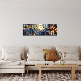 Obraz - Miasto Inwestycji (z zegarem) (90x30 cm)