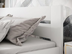 Łóżko drewniane białe ze stelażem 90x200 MATILDA 98/205/87 cm