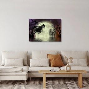 Obraz na szkle - Księżyc w pełni nad powierzchnią (70x50 cm)
