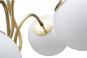 Lampa stołowa w biało-złotym kolorze ze szklanym kloszem (wysokość 74 cm) Glamy – Mauro Ferretti