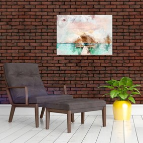 Obraz - Malediwy, drewniane molo (70x50 cm)