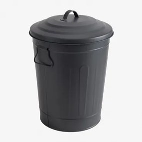 Kosz Na Śmieci Z Pokrywą Do Użytku Zewnętrznego Ze Stali Ocynkowanej Susi Grafitowa Szarość & 20 L - Sklum