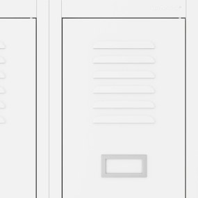 Szafka pracownicza metalowa socjalna czterokomorowa biała: KACPER II, 600 x 1800 x 500 mm