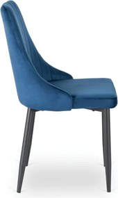 Krzesło Tapicerowane do Jadalni BARI Granatowe Welurowe Nowoczesne Loft
