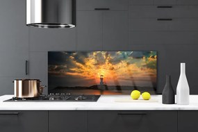 Panel Szklany do Kuchni Latarnia Na Skalistym Brzegu