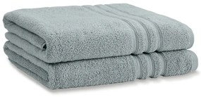 Szarozielone bawełniane ręczniki kąpielowe zestaw 2 szt. frotte 90x140 cm Zero Twist – Catherine Lansfield