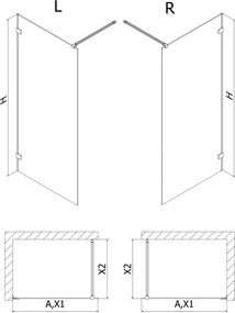 Mexen Lunar ścianka prysznicowa Walk-in lewa 140 x 200 cm, transparent 8 mm, chrom - 830-140-000-01-00-L