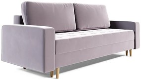 Jasnoróżowa welurowa sofa rozkładana B3-F46