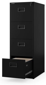 Metalowa szafa kartotekowa SARA V4, 460 x 1320 x 620 mm, czarna