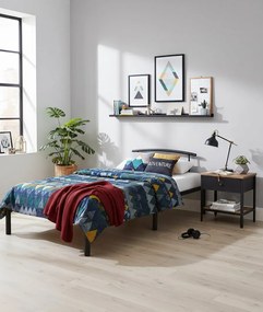 Czarne metalowe łóżko pojedyncze 90 x 200 cm S8-T46